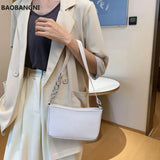 Chain Shoulder Bags PU Leather Underarm Flap Daily Travel Han