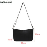Chain Shoulder Bags PU Leather Underarm Flap Daily Travel Han