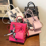 Chain Bow Handbag Women Winter Trends Shoulder Bags PU Leather Crossbody Bag