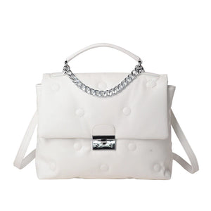 Chain Handbags PU Leather Crossbody Bags For Women Winter Space Cotton Bag Shoul