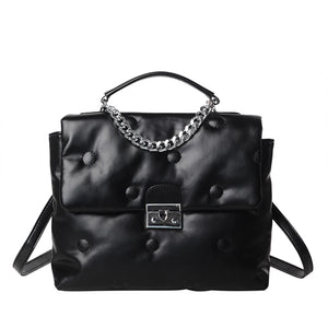 Chain Handbags PU Leather Crossbody Bags For Women Winter Space Cotton Bag Shoul