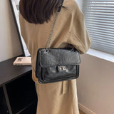 Chain PU Leather Crossbody Bags For Women Shoulder Flap Bag Lady Thread Handbags