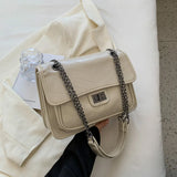 Chain PU Leather Crossbody Bags For Women Shoulder Flap Bag Lady Thread Handbags