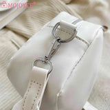 Embroidered Rhombic Lattice Commute Bag with Small Purse