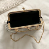 Chain Crossbody Bag Clutch Bag PU Leather Soft Metal Buckle