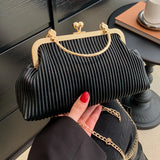 Chain Crossbody Bag Clutch Bag PU Leather Soft Metal Buckle