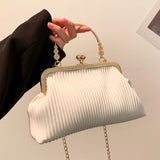 Chain Crossbody Bag Clutch Bag PU Leather Soft Metal Buckle