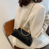 Chain Crossbody Bag Clutch Bag PU Leather Soft Metal Buckle