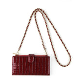 Crocodile Pattern Chain Crossbody Bag with Magnetic Buckle Lock