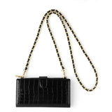 Crocodile Pattern Chain Crossbody Bag with Magnetic Buckle Lock