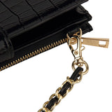 Crocodile Pattern Chain Crossbody Bag with Magnetic Buckle Lock