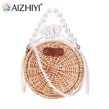 Woven Circle Chain Crossbody Bag Messenger