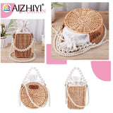 Woven Circle Chain Crossbody Bag Messenger