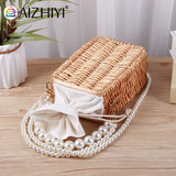 Woven Circle Chain Crossbody Bag Messenger