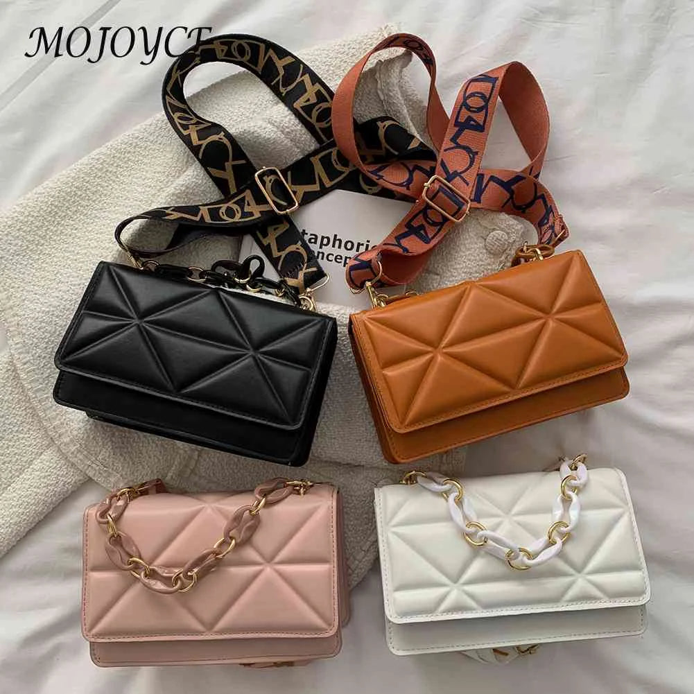 Crossbody Bag with Wide Strap Flap Embossed Solid Style