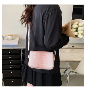 Snakeskin Print Leather Crossbody Bag for Women