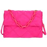 Square Nylon Crossbody Bag Quilted Flap Handbag for Girls