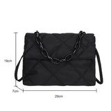 Nylon Crossbody Square Bag Quilted Flap Handbag Casual Large Capacity