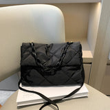 Nylon Square Crossbody Bag Quilted All-match Large Capacity for Girls