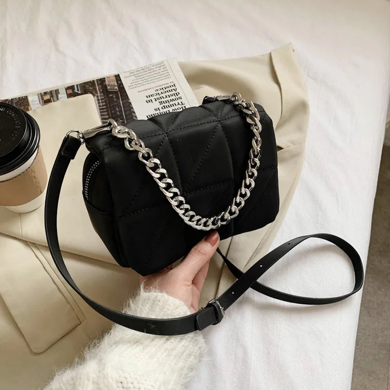 Chain Mini Oxford Flap Shoulder Bag Cross Body Clutches