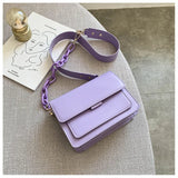 Chain Mini PU Leather Flap Bags for Women Summer Lady Shoulder Handbag