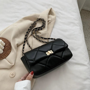 Solid Leather Crossbody Shoulder Bag for Women Handbags Female Travel Purse
