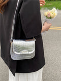 Chain Crossbody Bag Small Square Leather Shoulder Handbag