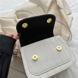 Chain Crossbody Bag Small Square Leather Shoulder Handbag