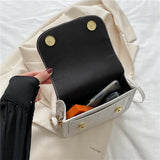 Chain Crossbody Bag Small Square Leather Shoulder Handbag