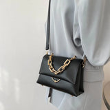 Small Yellow Crossbody Bag with Chain Strap