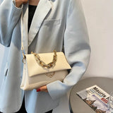 Small Yellow Crossbody Bag with Chain Strap