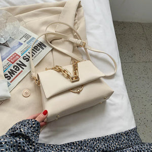 Small Yellow Crossbody Bag with Chain Strap