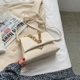 Small Yellow Crossbody Bag with Chain Strap