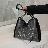 Chain Diamonds Totes Shoulder Bags for Women Large Capacity