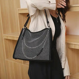 Chain Diamonds Totes Shoulder Bags for Women Large Capacity
