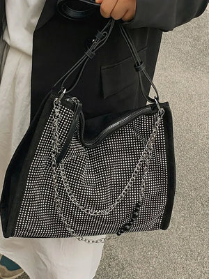 Chain Diamonds Totes Shoulder Bags for Women Large Capacity