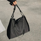 Chain Diamonds Totes Shoulder Bags for Women Large Capacity