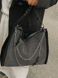 Chain Diamonds Totes Shoulder Bags for Women Large Capacity