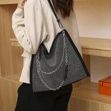 Chain Diamonds Totes Shoulder Bags for Women Large Capacity