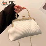 Chain Evening Bag Ladies Messenger Bag PU Leather Casual Soft Metal Buckle