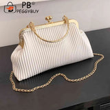 Chain Evening Bag Ladies Messenger Bag PU Leather Casual Soft Metal Buckle