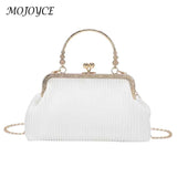 Chain Evening Bag Ladies Messenger Bag Soft PU Leather Metal Buckle