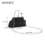Chain Evening Bag Ladies Messenger Bag Soft PU Leather Metal Buckle