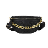 Canvas Waist Bag Fanny Pack Women Chain Shoulder Crossbody Bag