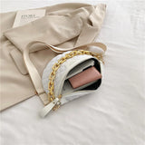 Canvas Waist Bag Fanny Pack Women Chain Shoulder Crossbody Bag