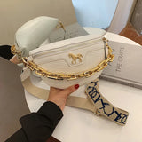 Chain Fanny pack Women Leather Waist Bag Mini Female Belt Bags