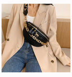 Chain Fanny pack Women Leather Waist Bag Mini Female Belt Bags