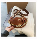 Chain Fanny pack Women Leather Waist Bag Mini Female Belt Bags