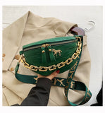 Chain Fanny pack Women Leather Waist Bag Mini Female Belt Bags