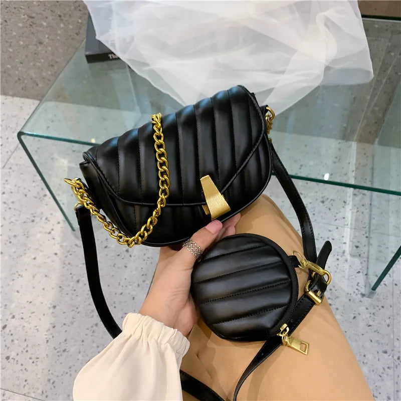Chain Shoulder Bag Women's Sling Purse Flap Messenger Bag